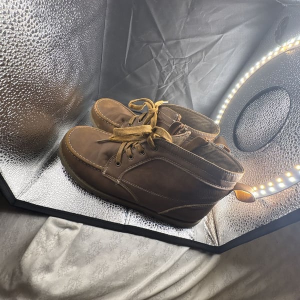 The Children's Place Boys Lace Up Boots Size 6 Brown Moc Toe Ankle