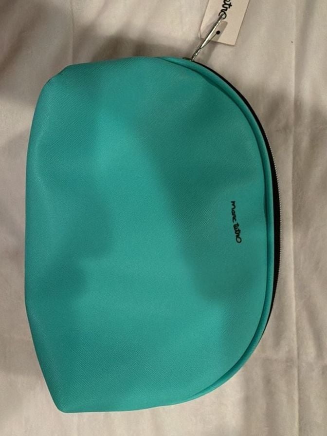Marc Tetro French Bulldog Teal Cosmetic Makeup Bag 4