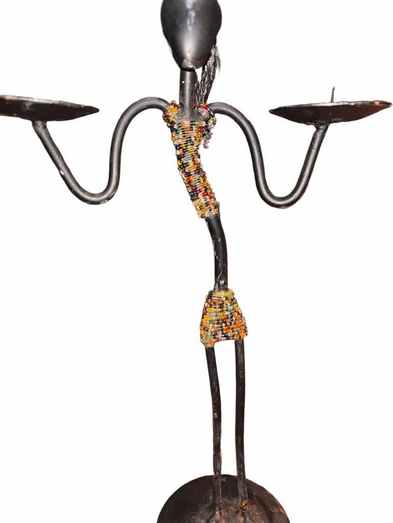 Seven Mid-Century Modernist Danish Black String Iron Candleholders dance party 3
