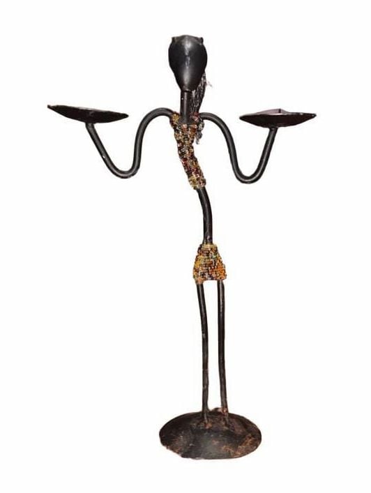 Seven Mid-Century Modernist Danish Black String Iron Candleholders dance party 5
