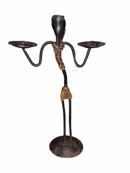 Seven Mid-Century Modernist Danish Black String Iron Candleholders dance party 6