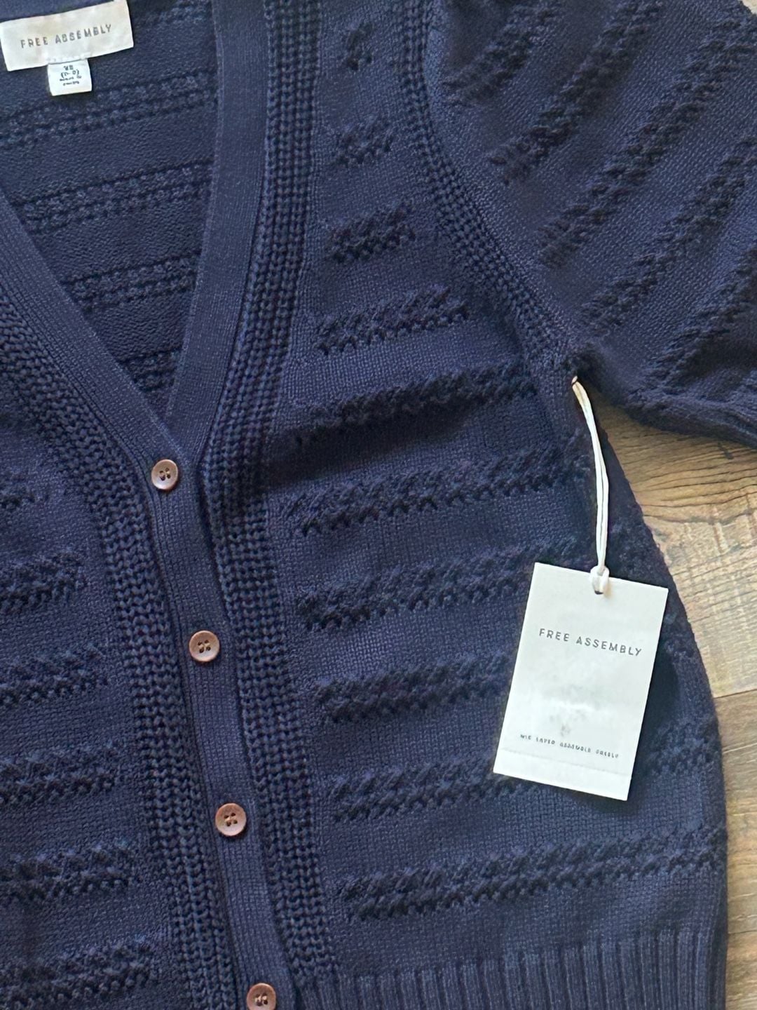 Free Assembly Puff Sleeve Cardigan Size XS Blue 3
