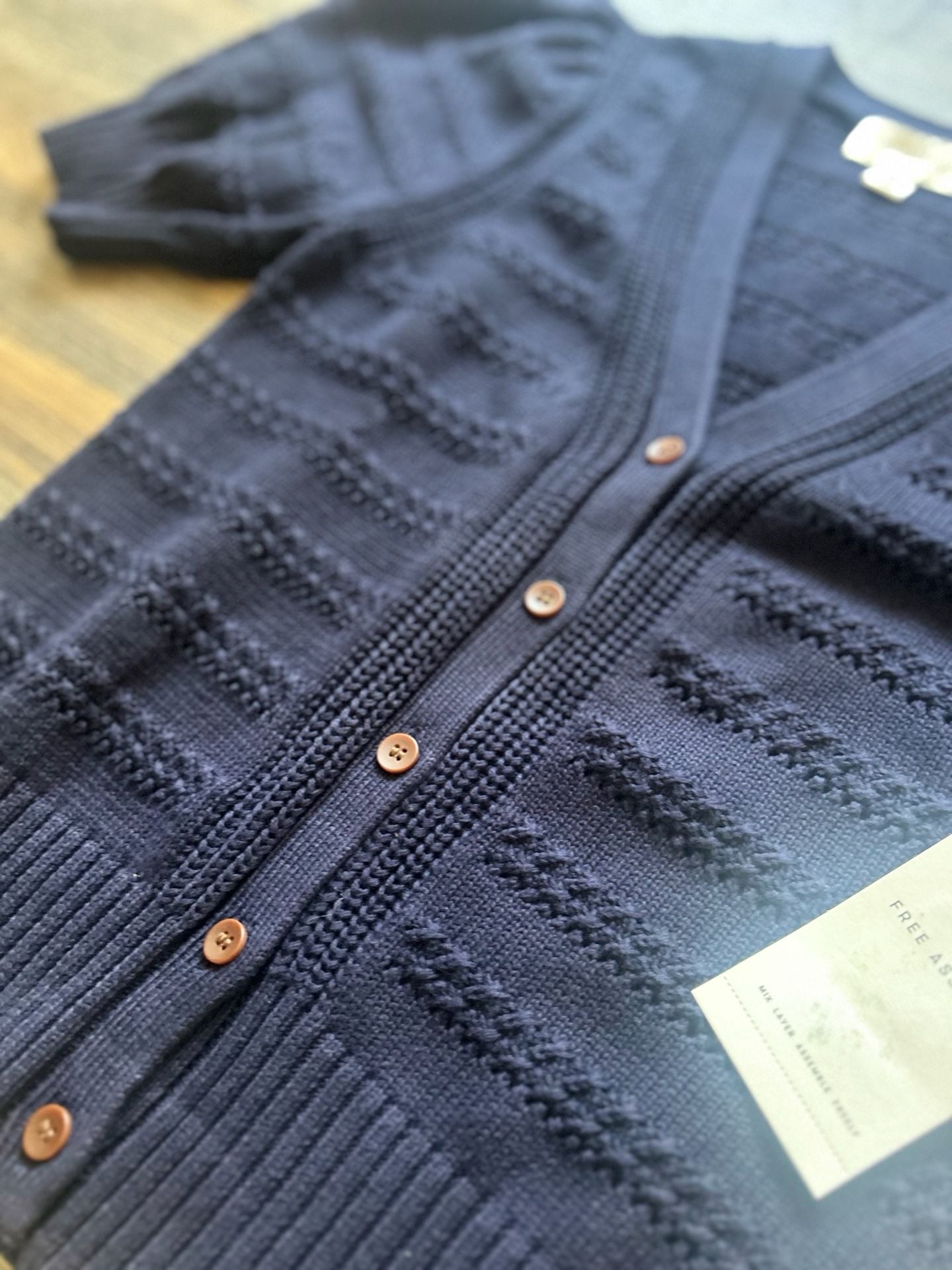 Free Assembly Puff Sleeve Cardigan Size XS Blue 6