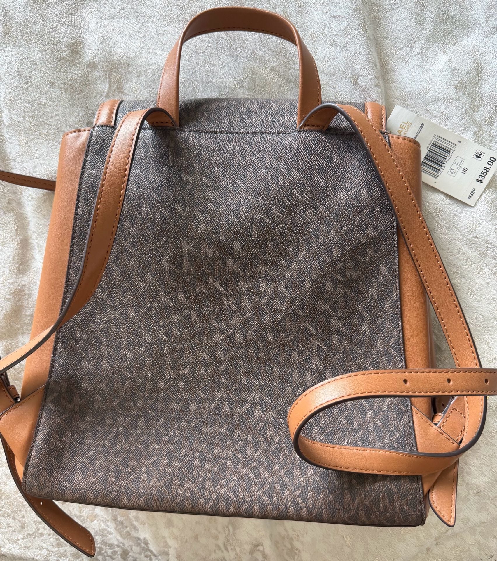 Michael Kors Freya Medium Backpack Brown Acorn Logo 3