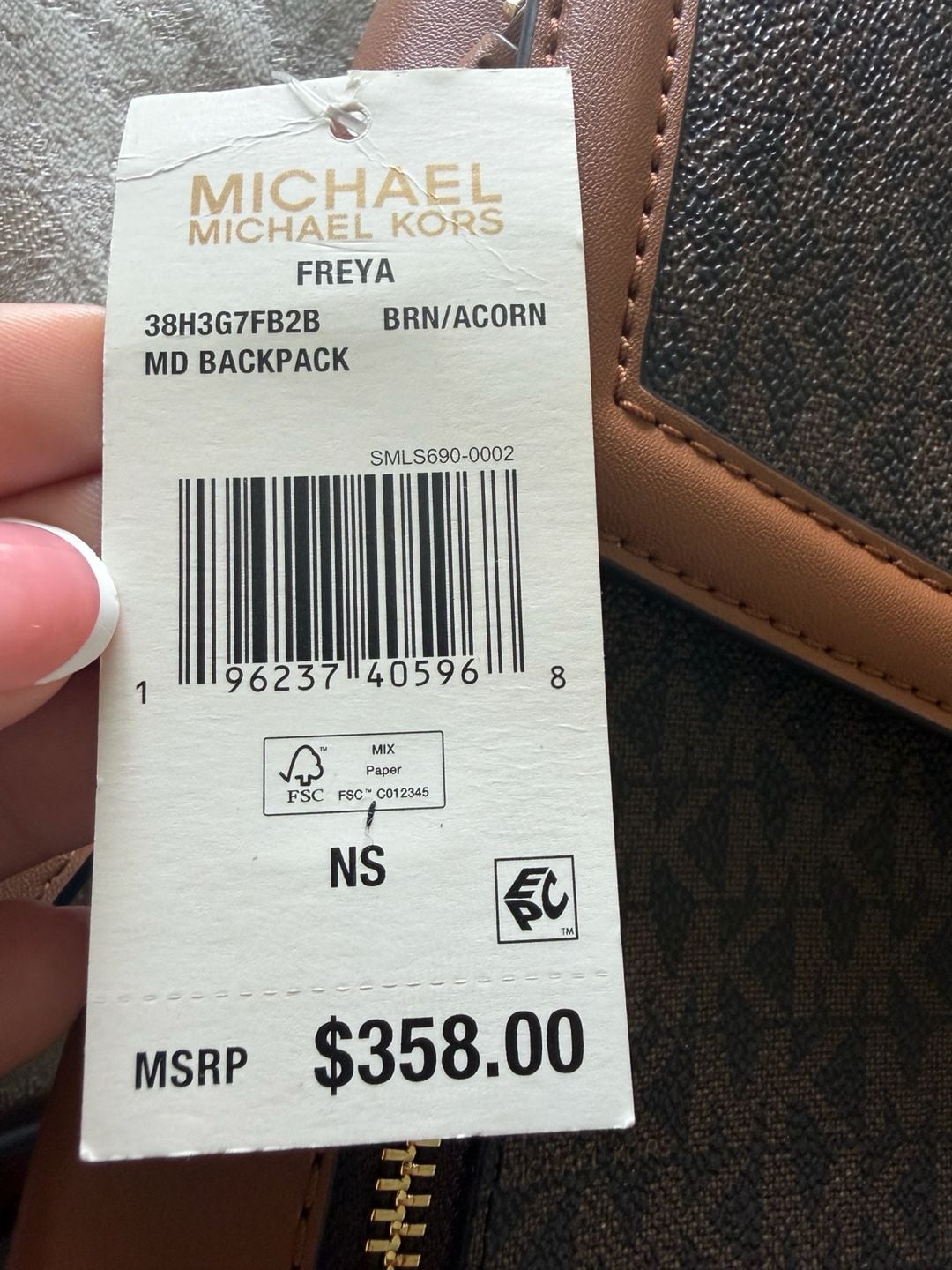 Michael Kors Freya Medium Backpack Brown Acorn Logo 7