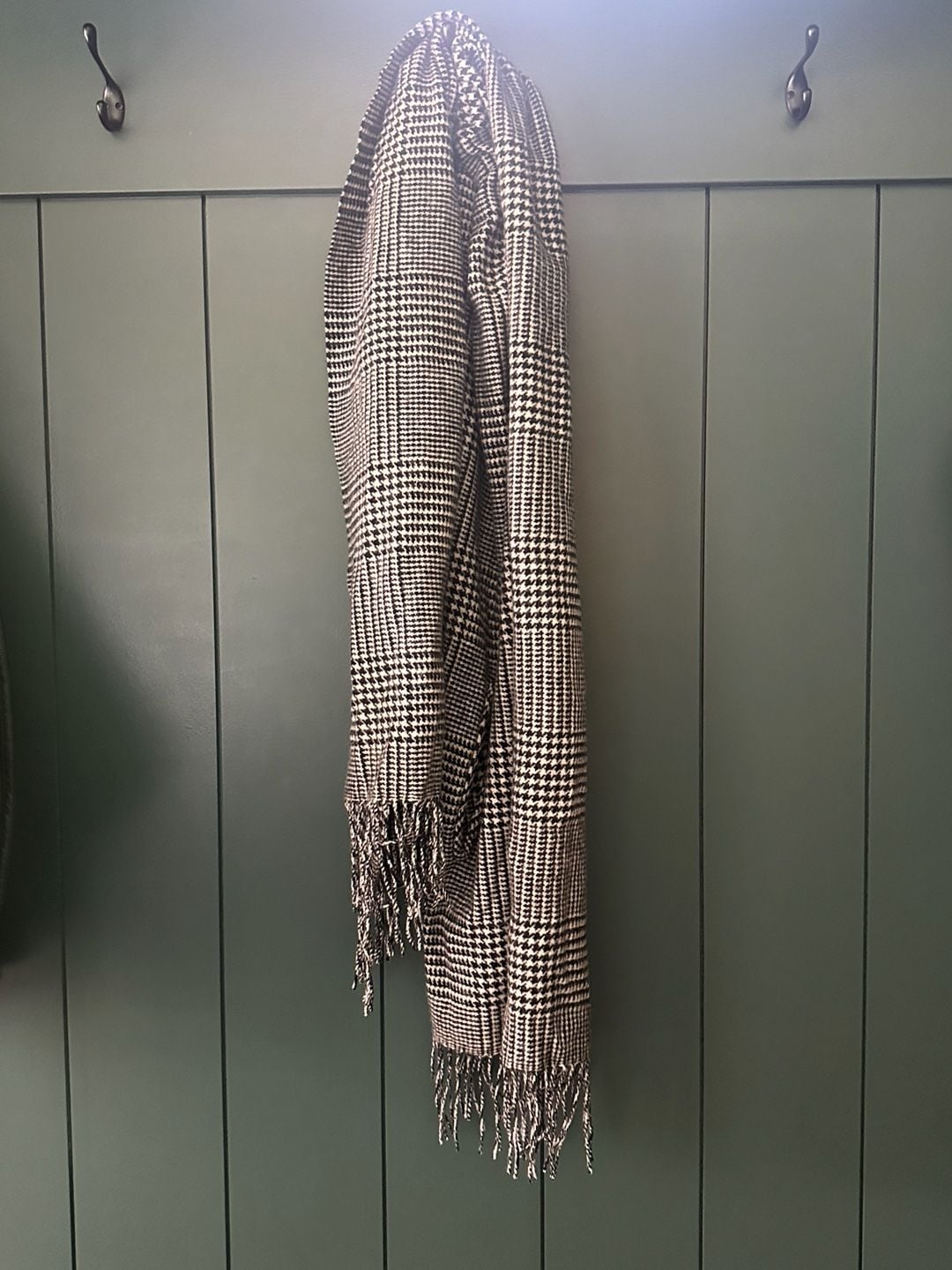 J.Crew Black and White Houndstooth Scarf Cape in Wool 1