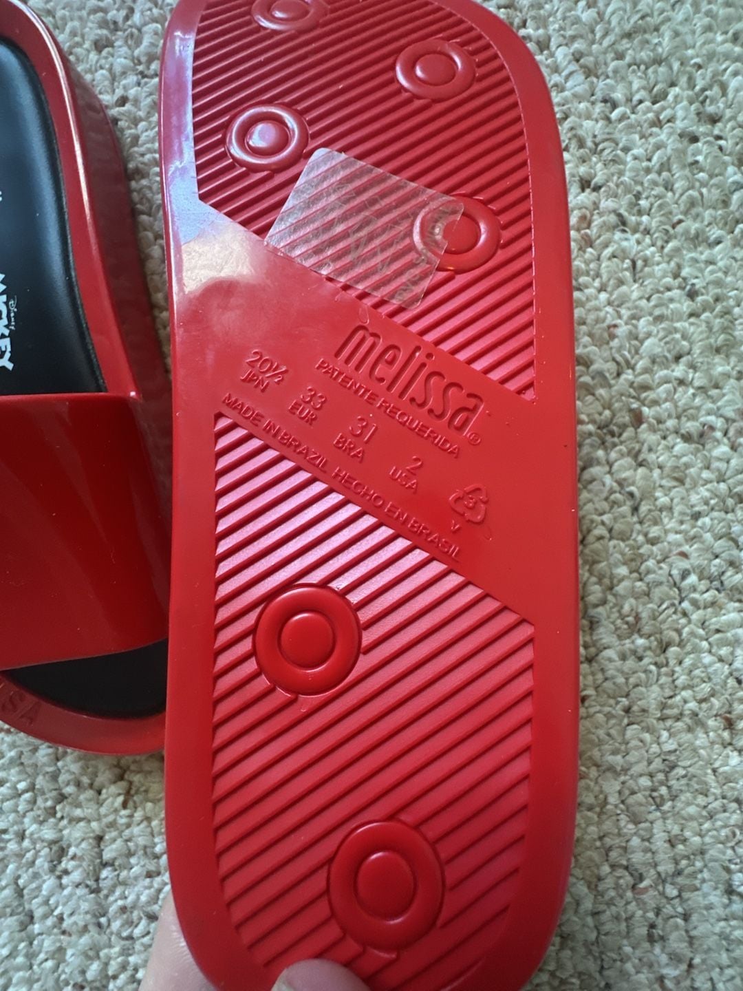 Melissa Minnie Mouse Red Slides Size 2 5