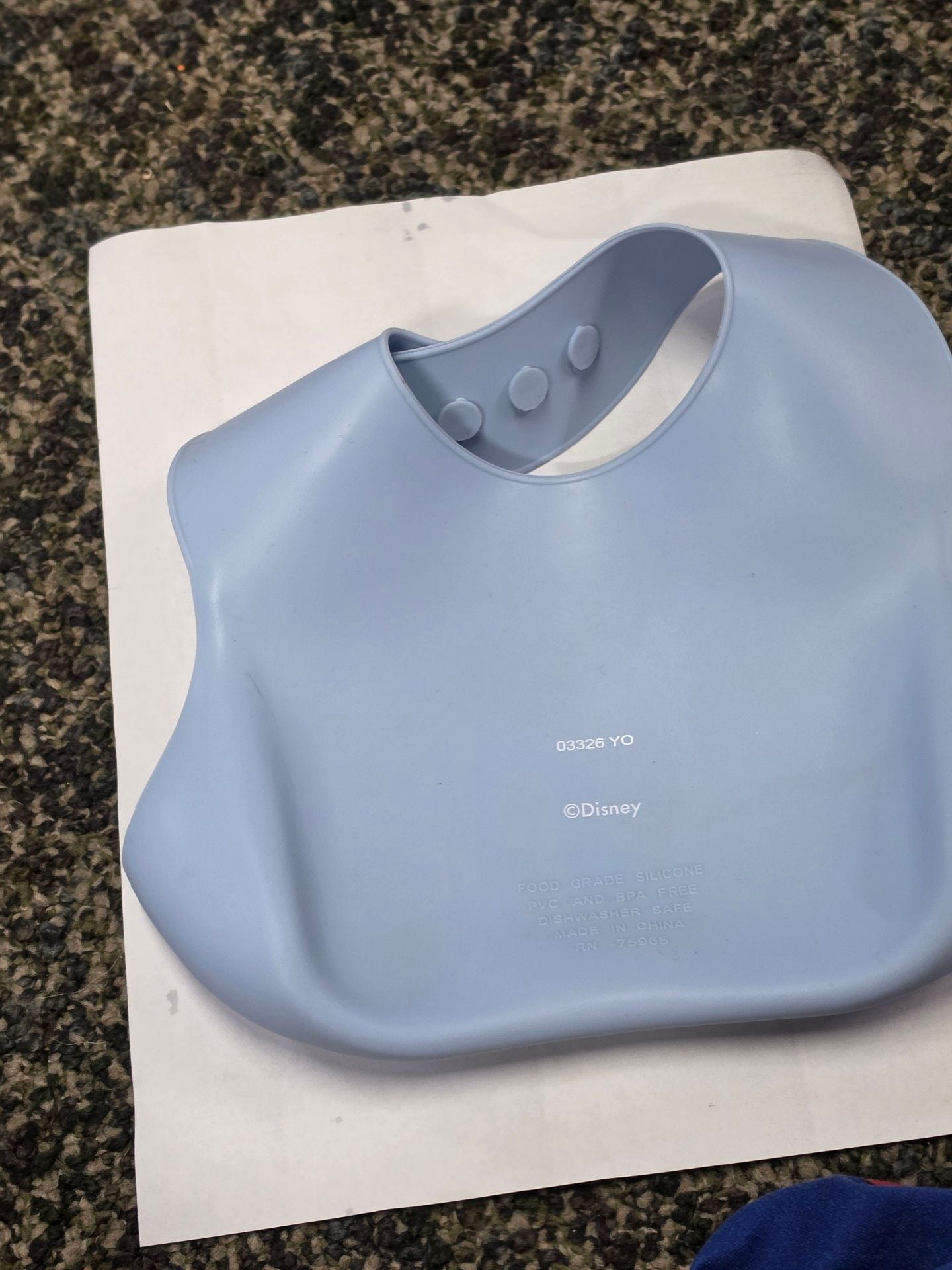 Disney Stitch Silicone Baby Bib Just Chillin Blue 4