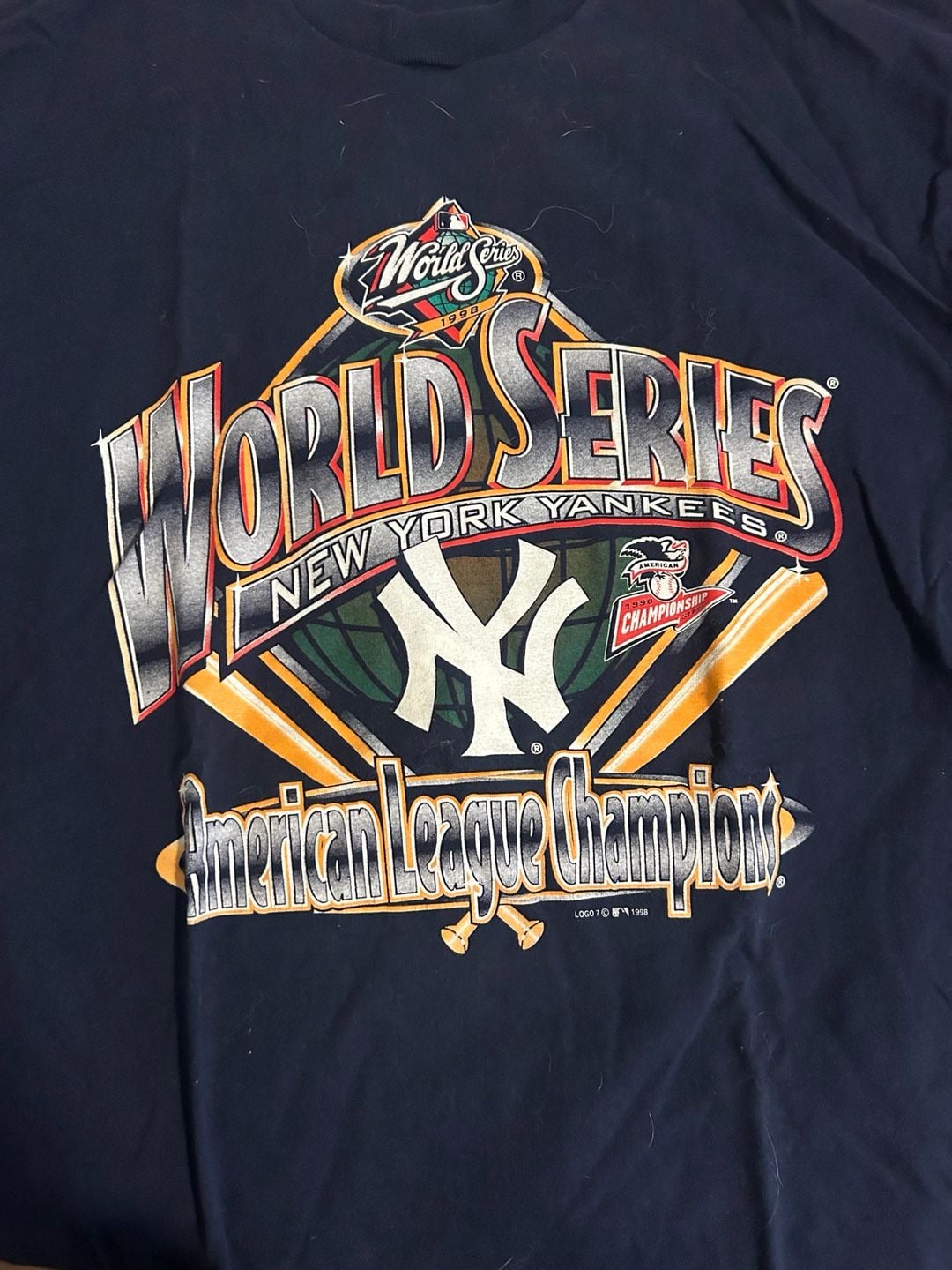 Logo 7 New York Yankees 1998 World Series T-Shirt Navy 1