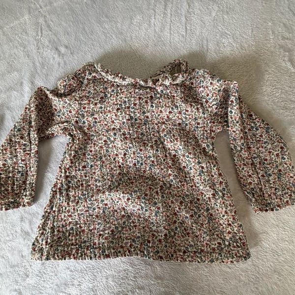 Little Planet Organic Cotton Gauze Ruffle Top Size 2t Floral
