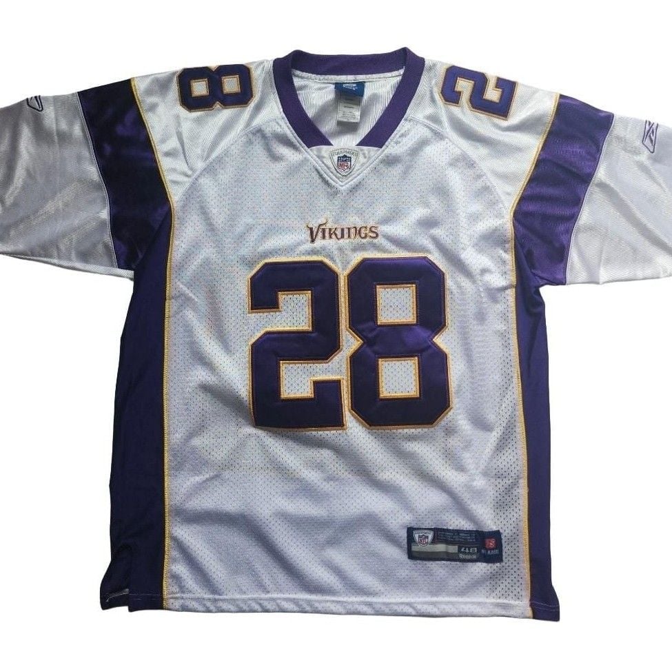 Reebok Minnesota Vikings Adrian Peterson 28 Jersey Size 48 White 2