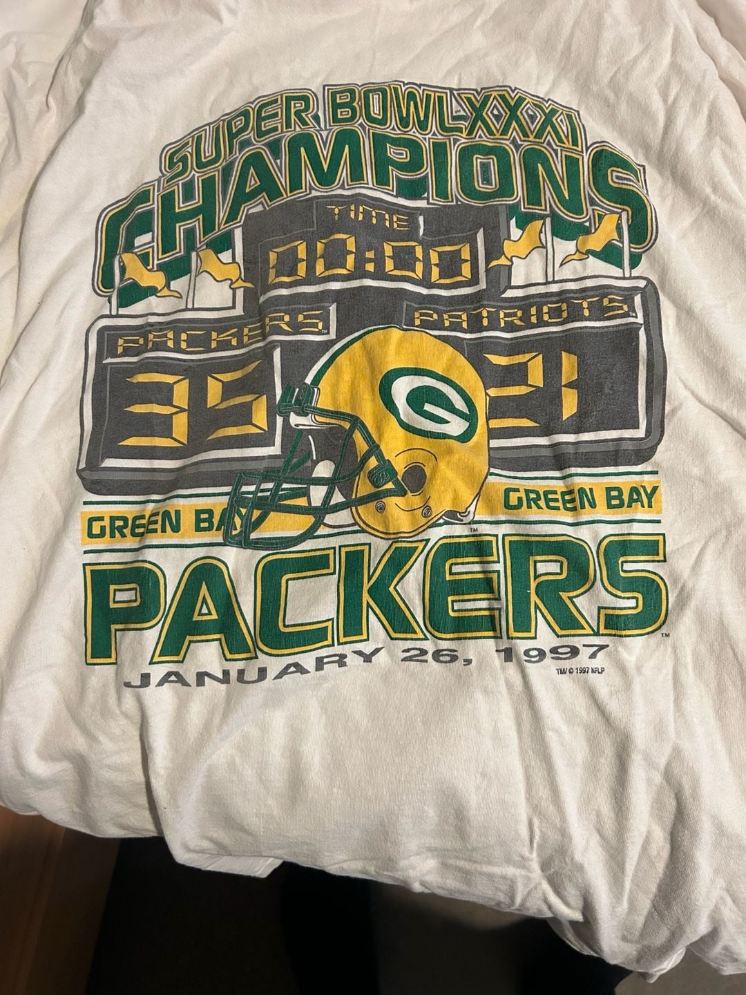 NFL Green Bay Packers Super Bowl XXXI Champions T-Shirt White 1