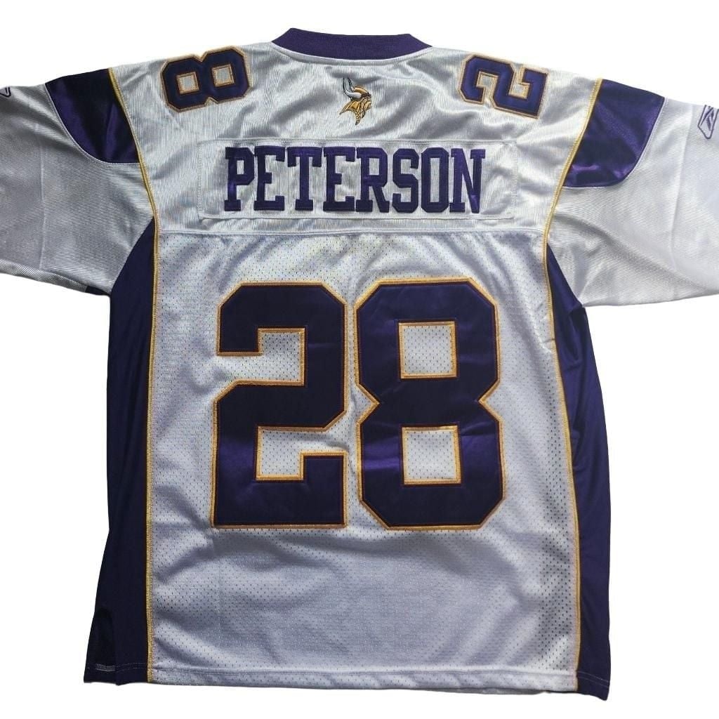 Reebok Minnesota Vikings Adrian Peterson 28 Jersey Size 48 White 8