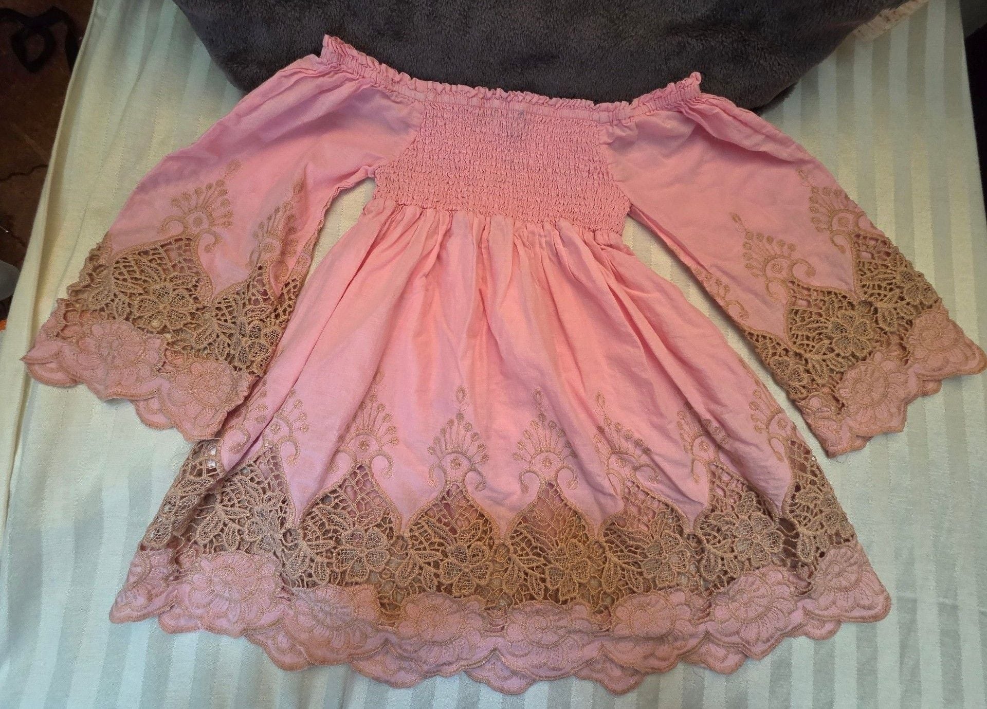 Antica Sartoria by Giacomo Cinque Dress Size One Size (girls) Pink Off Shoulder 2