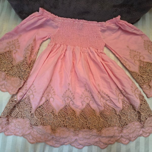 Antica Sartoria by Giacomo Cinque Dress Size One Size (girls) Pink Off Shoulder 