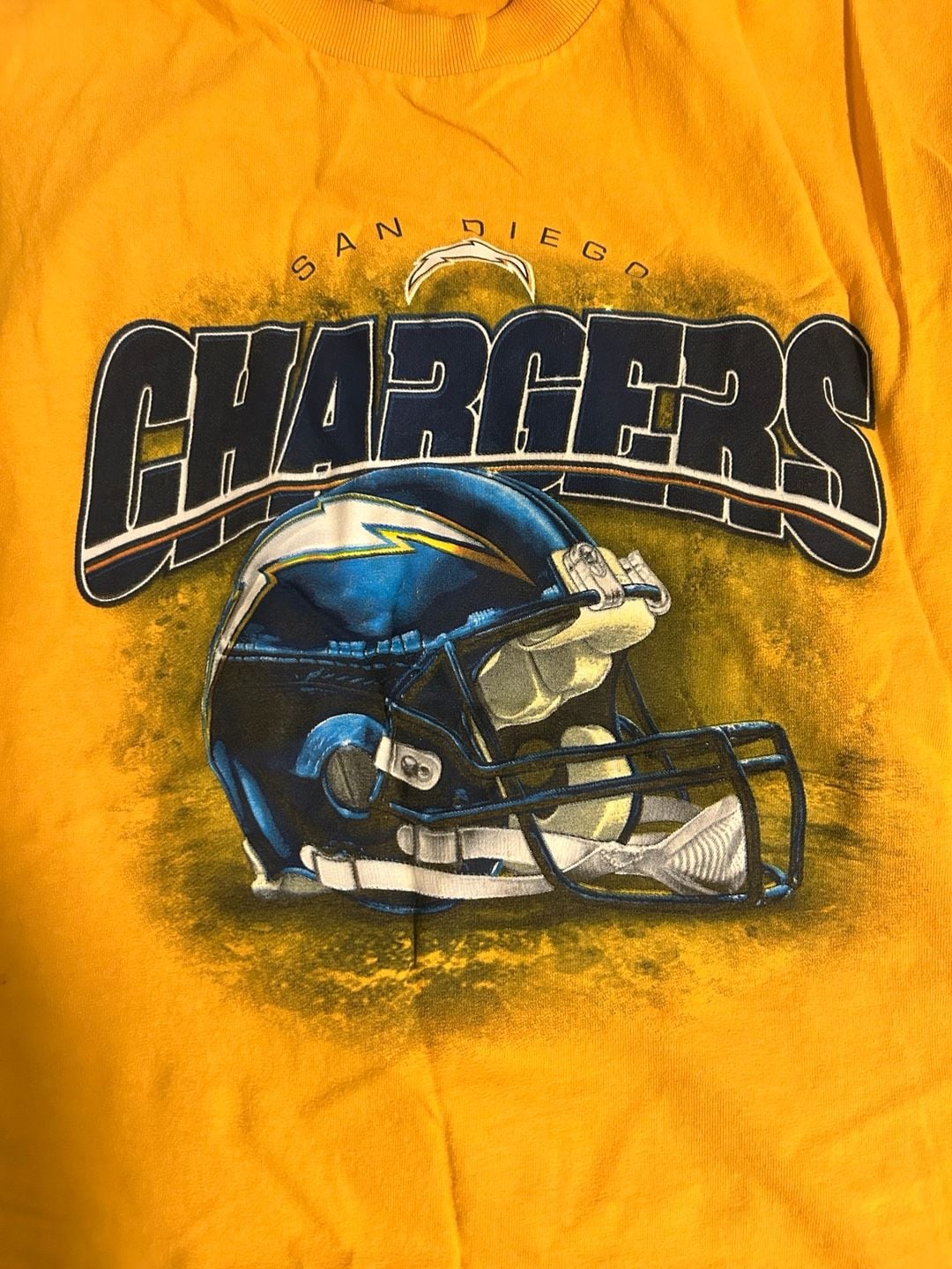 NFL San Diego Chargers T-Shirt Yellow Helmet Logo 1