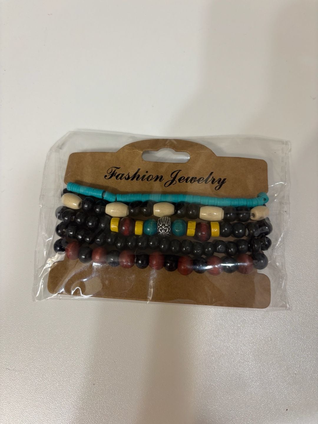 Fashion Jewelry Wood Bead Stackable Bracelet Set 1
