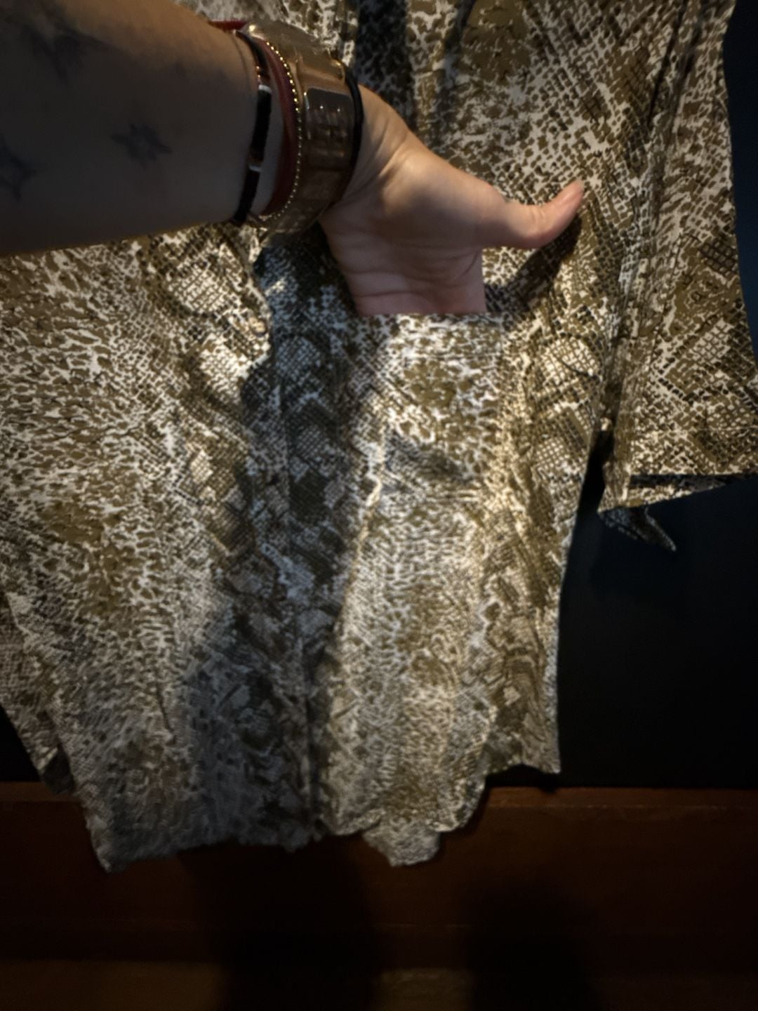 80’s Vintage Andrew Sport Button Down Shirt Size M Snake Print Short Sleeve 5