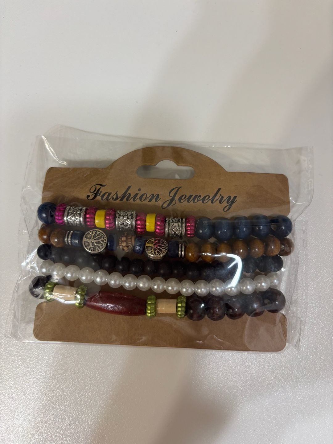 Fashion Jewelry Bohemian Wooden Beaded Bracelet Set 5 Pack 1