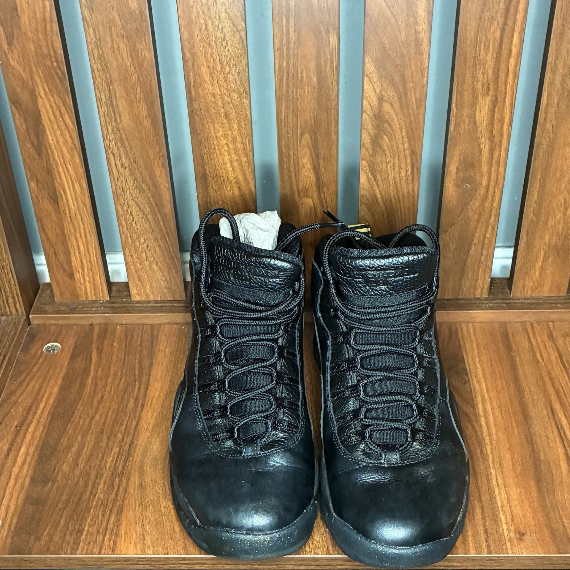 Jordan Air Jordan 10 Retro NYC Size 8 Black Leather Sneakers 4