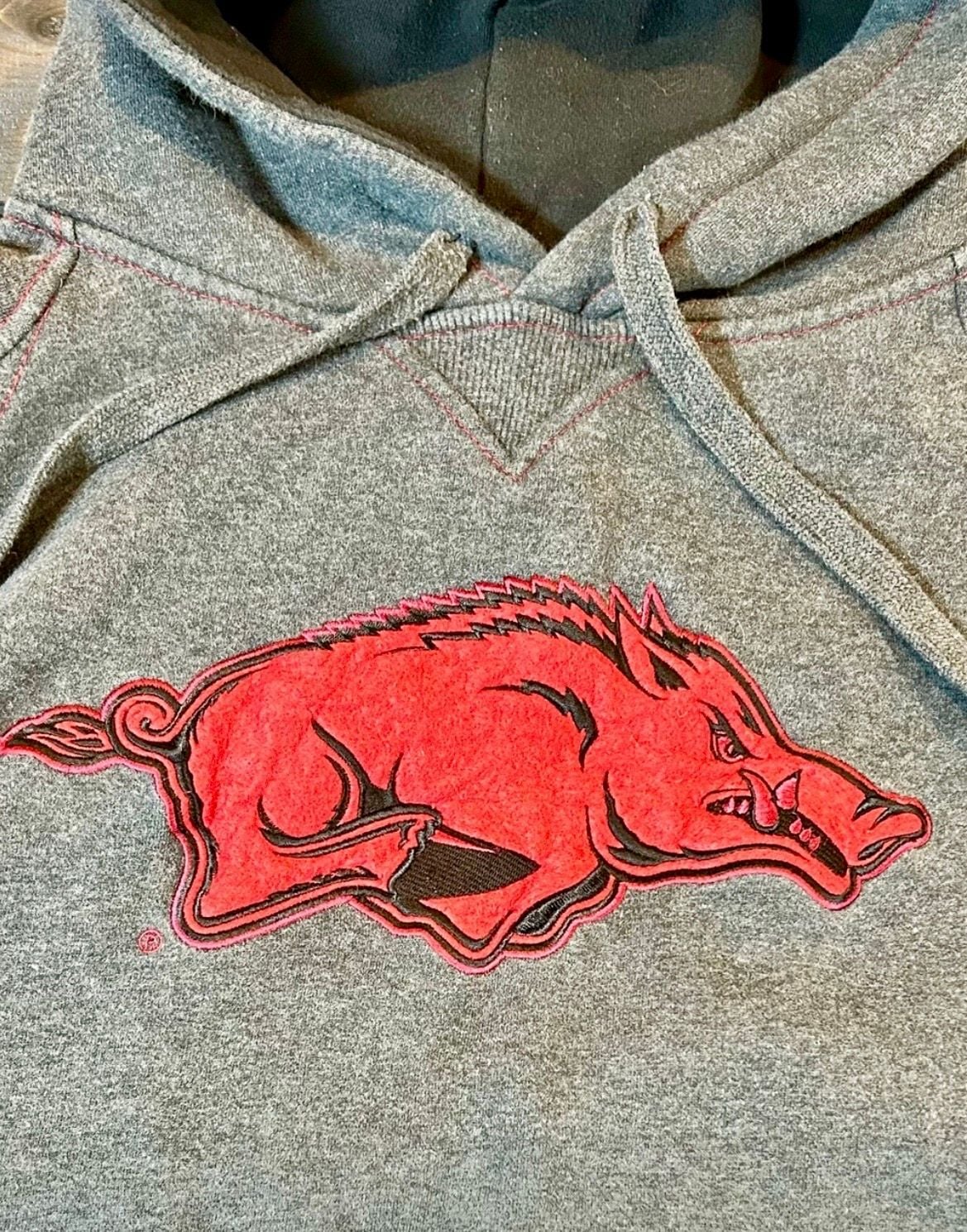 Colosseum Arkansas Razorbacks Hoodie Size XL Gray NCAA Sweatshirt 3