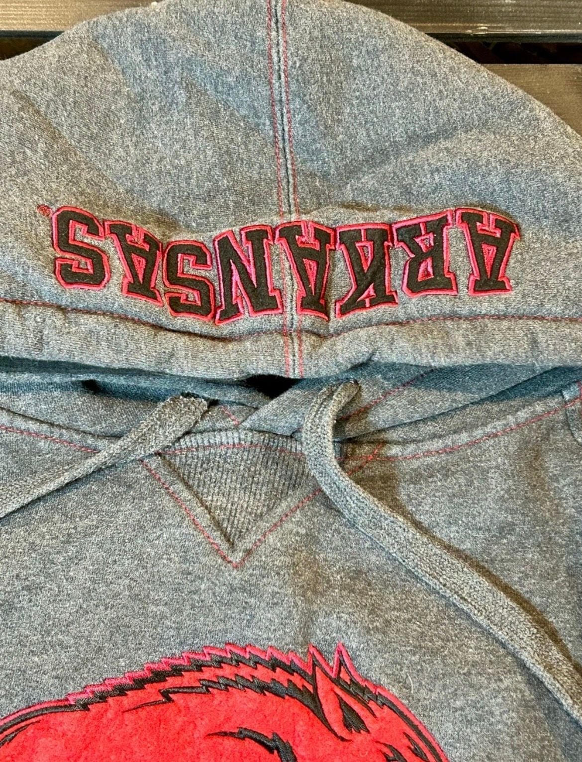 Colosseum Arkansas Razorbacks Hoodie Size XL Gray NCAA Sweatshirt 7