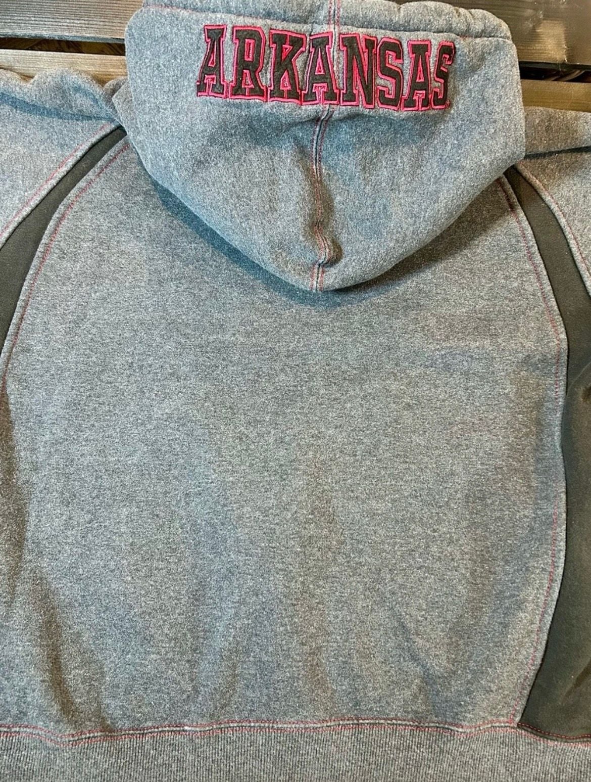 Colosseum Arkansas Razorbacks Hoodie Size XL Gray NCAA Sweatshirt 8