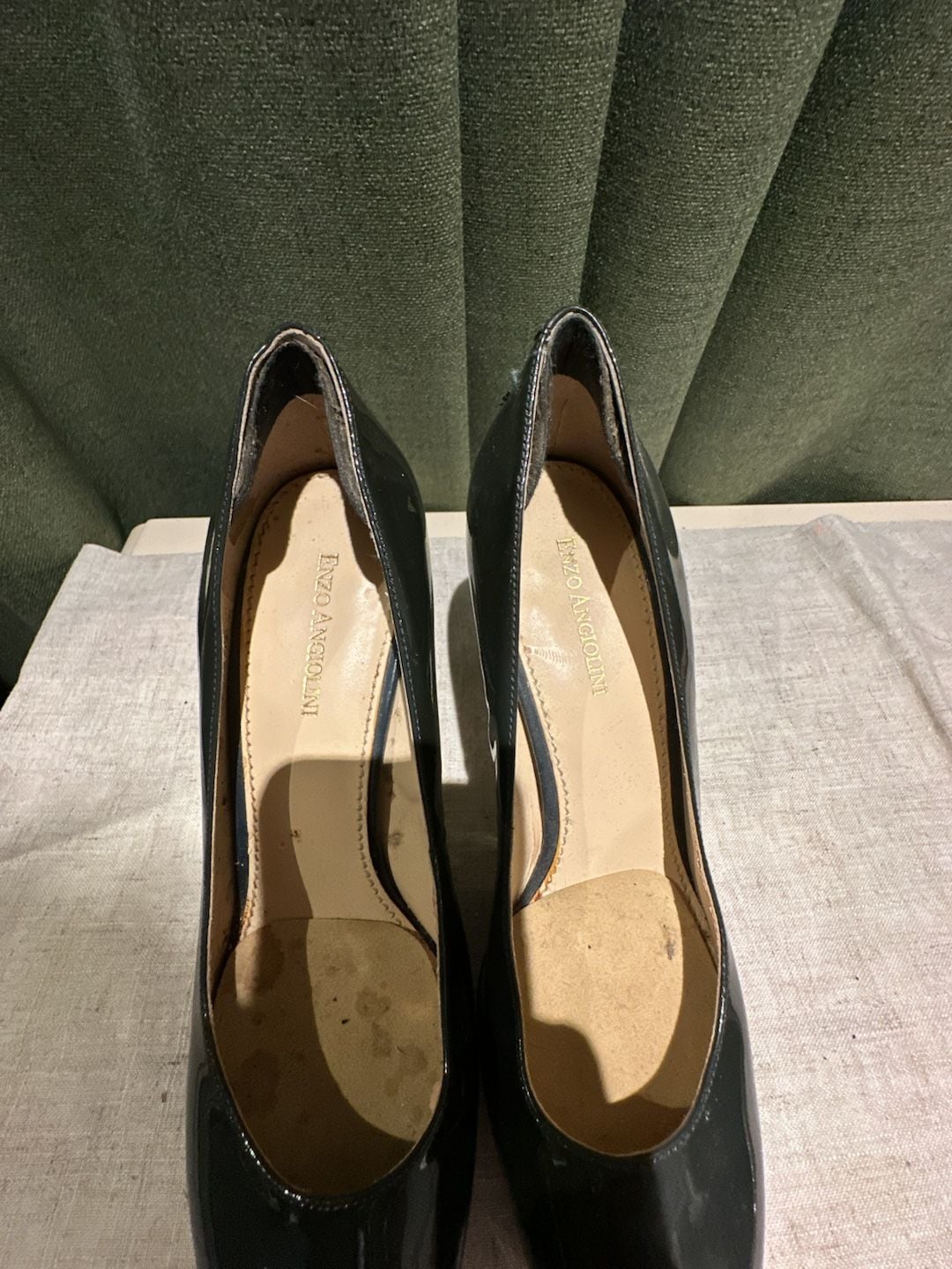 Enzo Angiolini Platform Pumps Patent Leather Gray 3