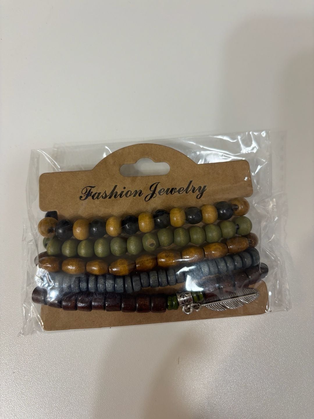 Fashion Jewelry Boho Wooden Bead Stackable Bracelet Set 5-Piece 1