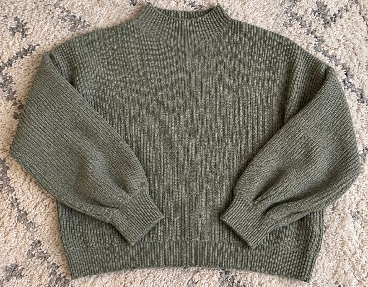Pinque Green Ribbed Knit Sweater Medium 2