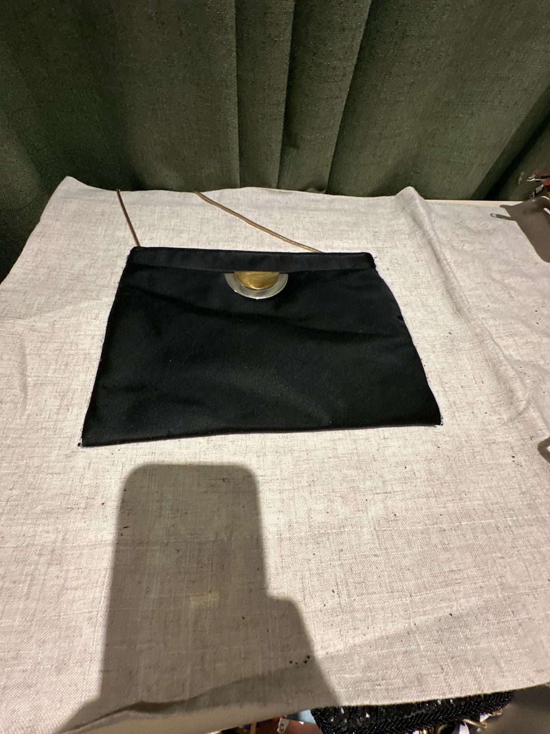 Reva Black Satin Clutch With Chain Strap 3