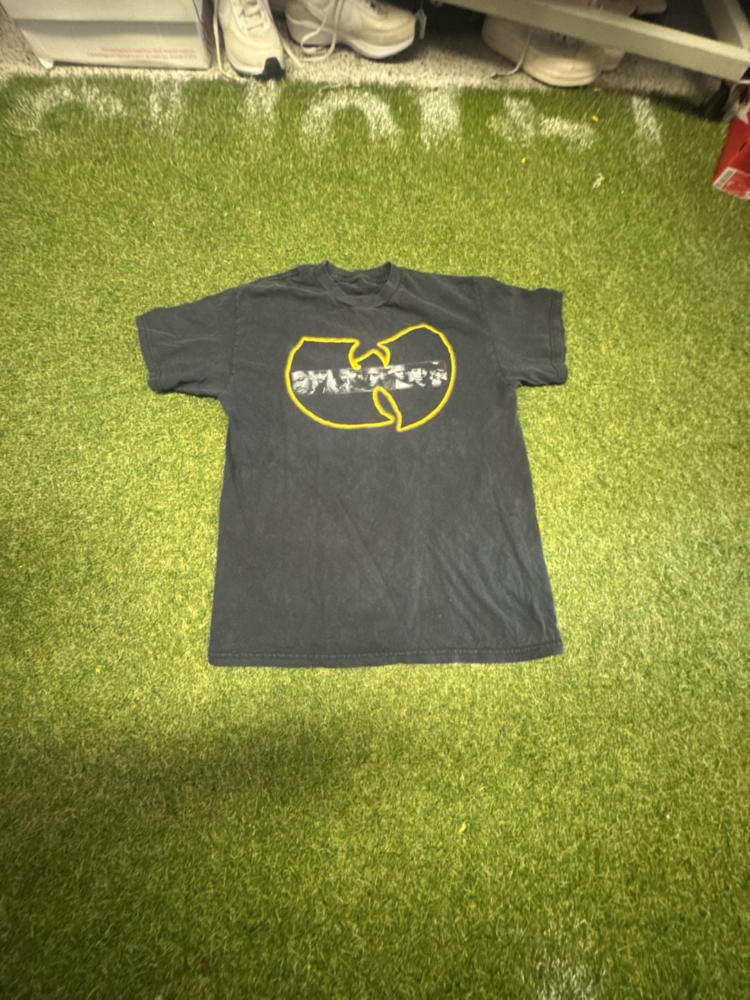 Wu-Tang Clan Vintage Black T-Shirt with Yellow Logo and Photo Panel 2