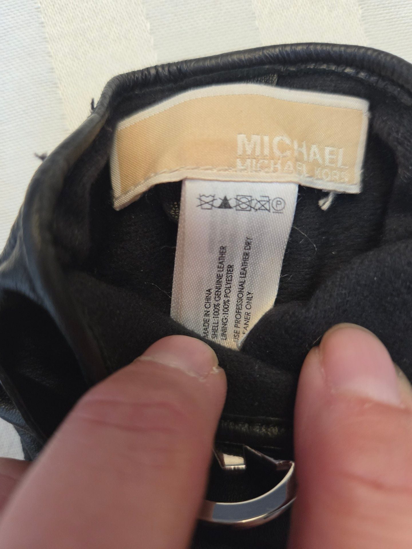 Michael Kors Leather Gloves Black 3