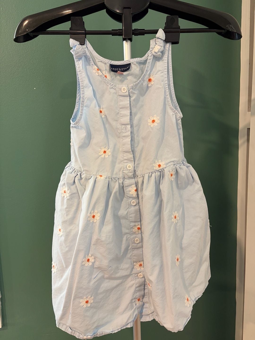 Andy & Evan Dress Size 6X Light Blue Daisy Embroidered 2