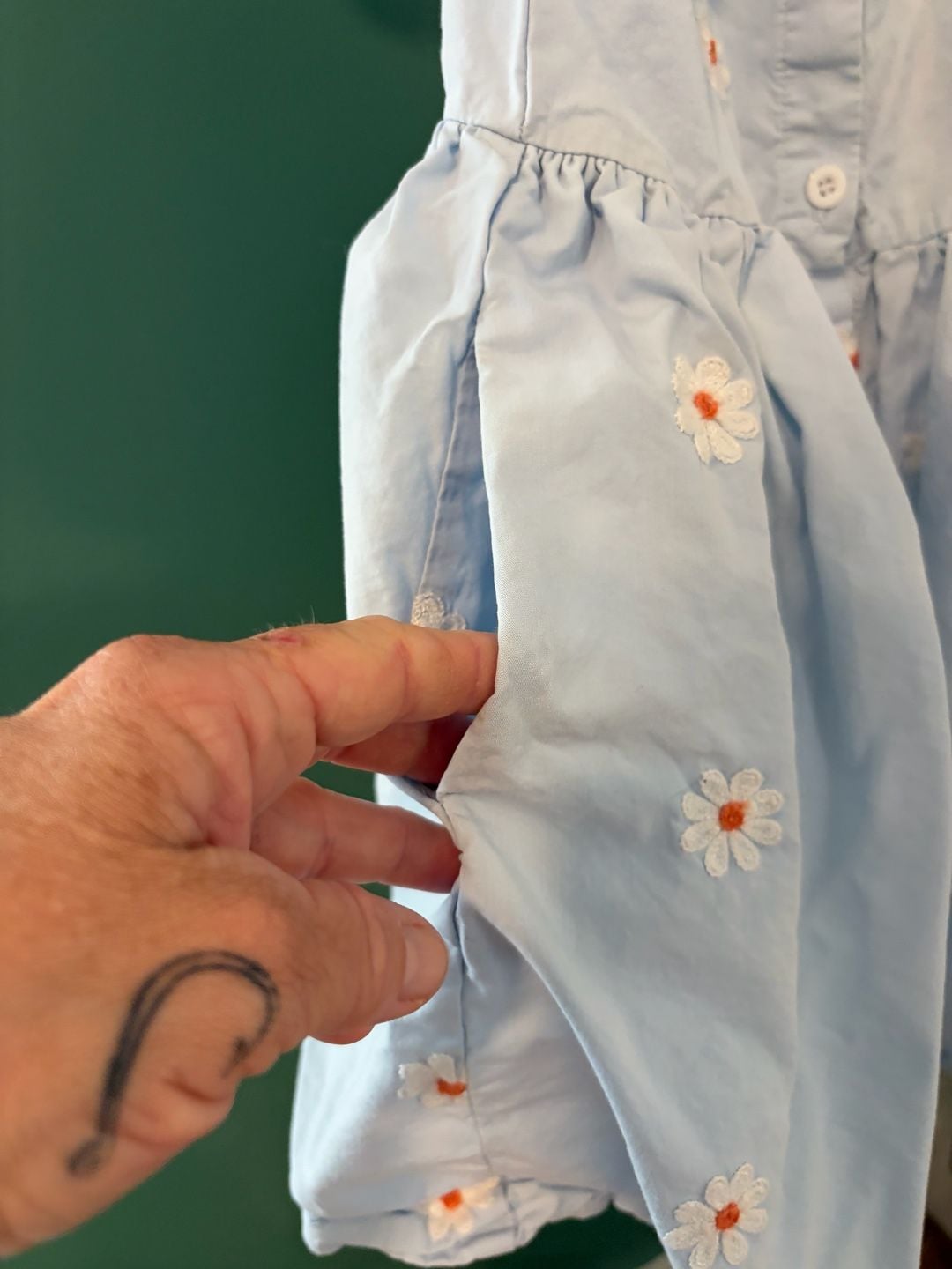 Andy & Evan Dress Size 6X Light Blue Daisy Embroidered 3