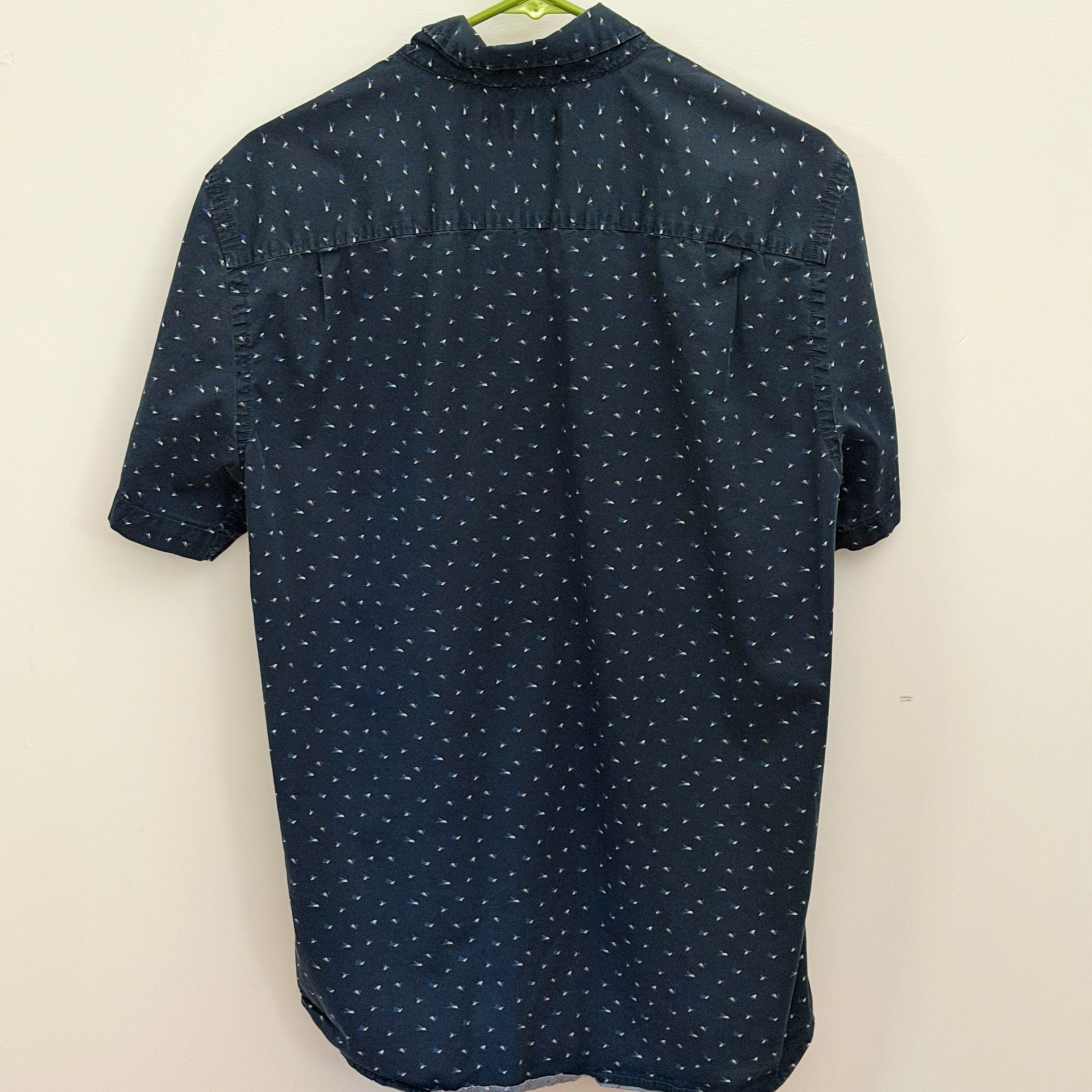 Hawker Rye Short Sleeve Button Down Shirt Navy Blue Print 3
