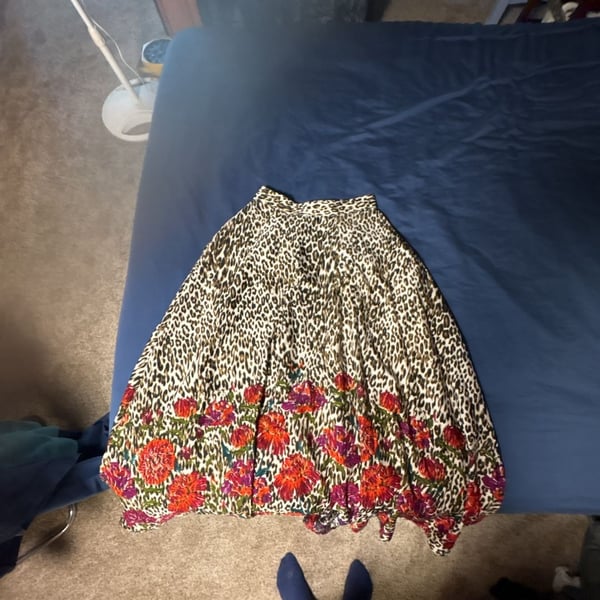 Flint & Moss Maxi Skirt Size M Leopard Floral Midi