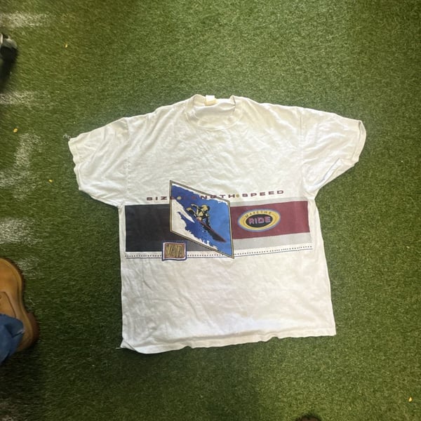 Vintage Gasco Graphics Size X-Large White Snowboard Speed Tee Shirt