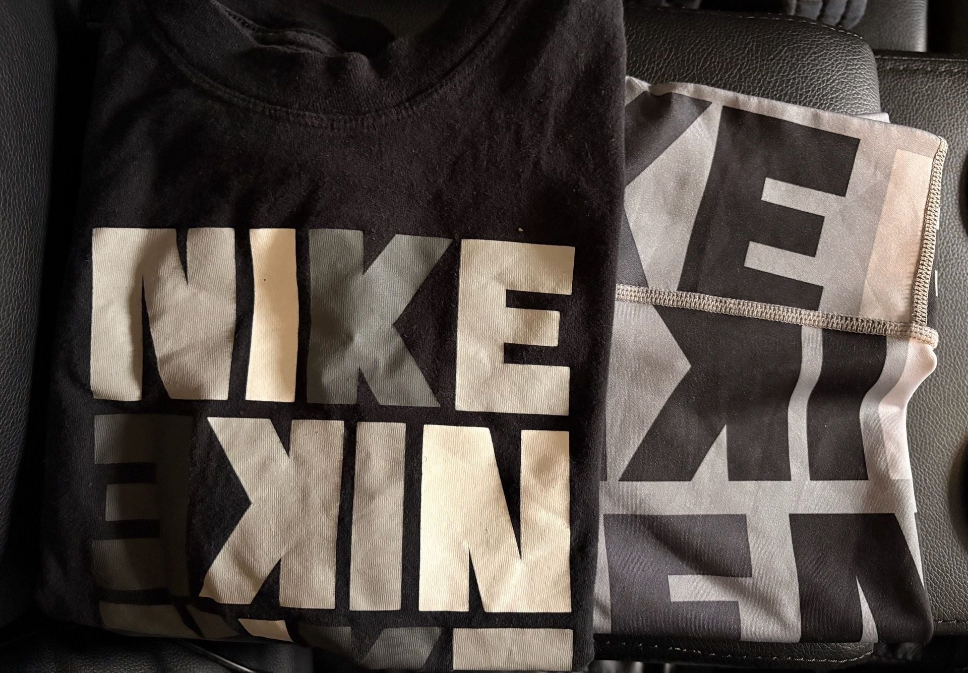 Youth Nike Graphic Print T-Shirt and Leggings Set Black Grey 1