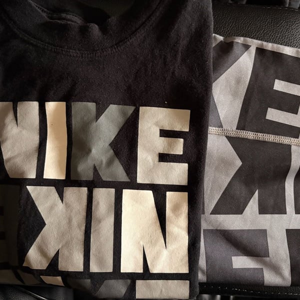 Youth Nike Graphic Print T-Shirt and Leggings Set Black Grey