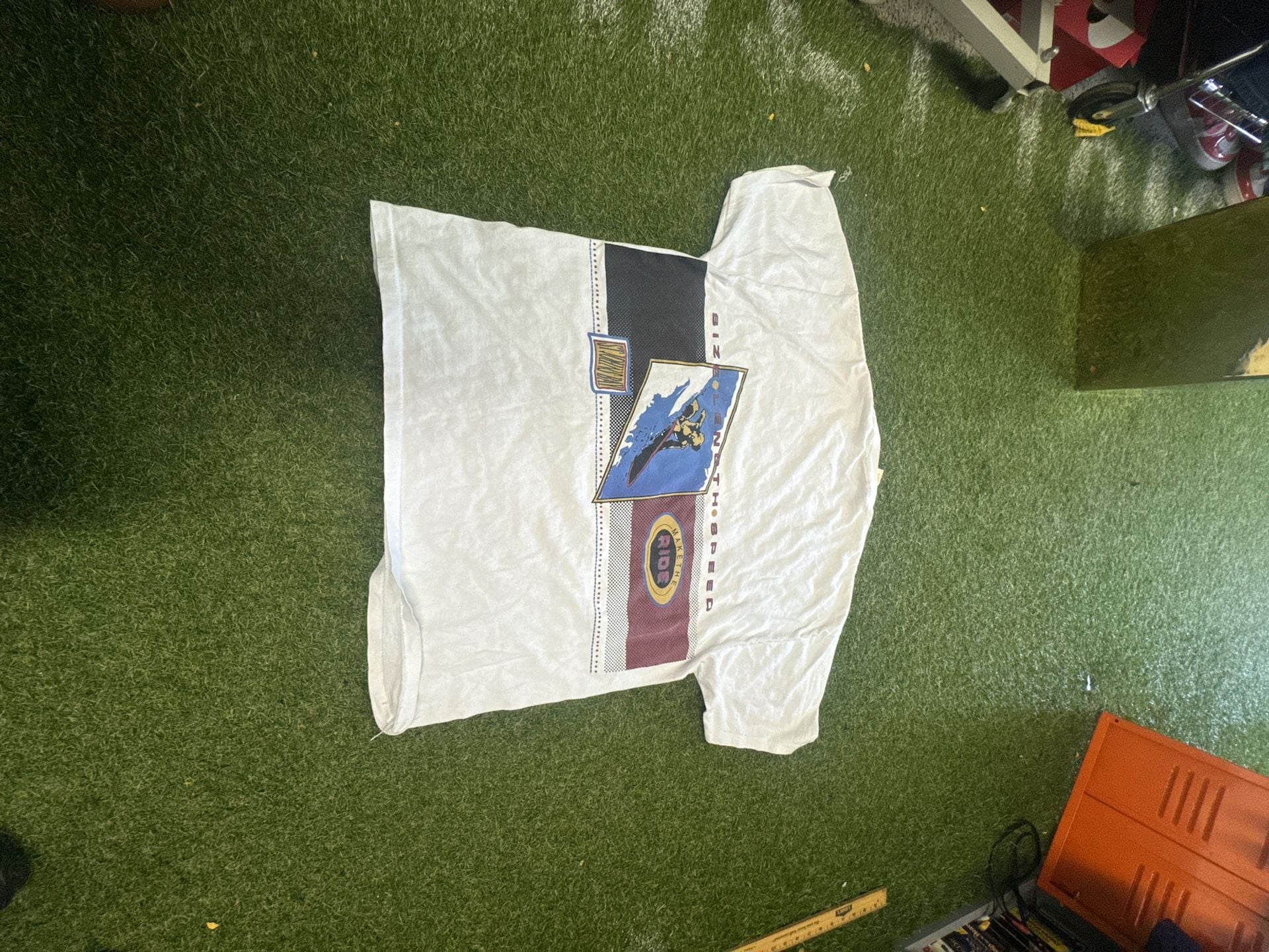 Vintage Gasco Graphics Size X-Large White Snowboard Speed Tee Shirt 6