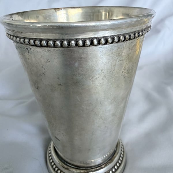 Unbranded Beaded Silver Plated Mint Julep Cup Tumbler