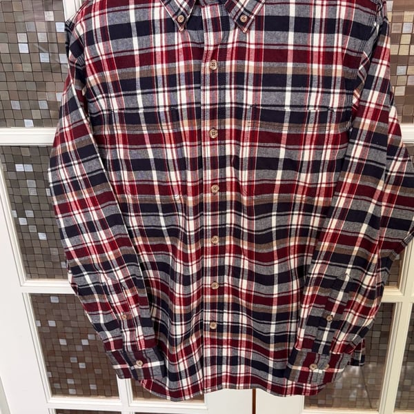 Ridgecut Toughwear Heavyweight Flannel Shirt Size L Navy Red Plaid NWT