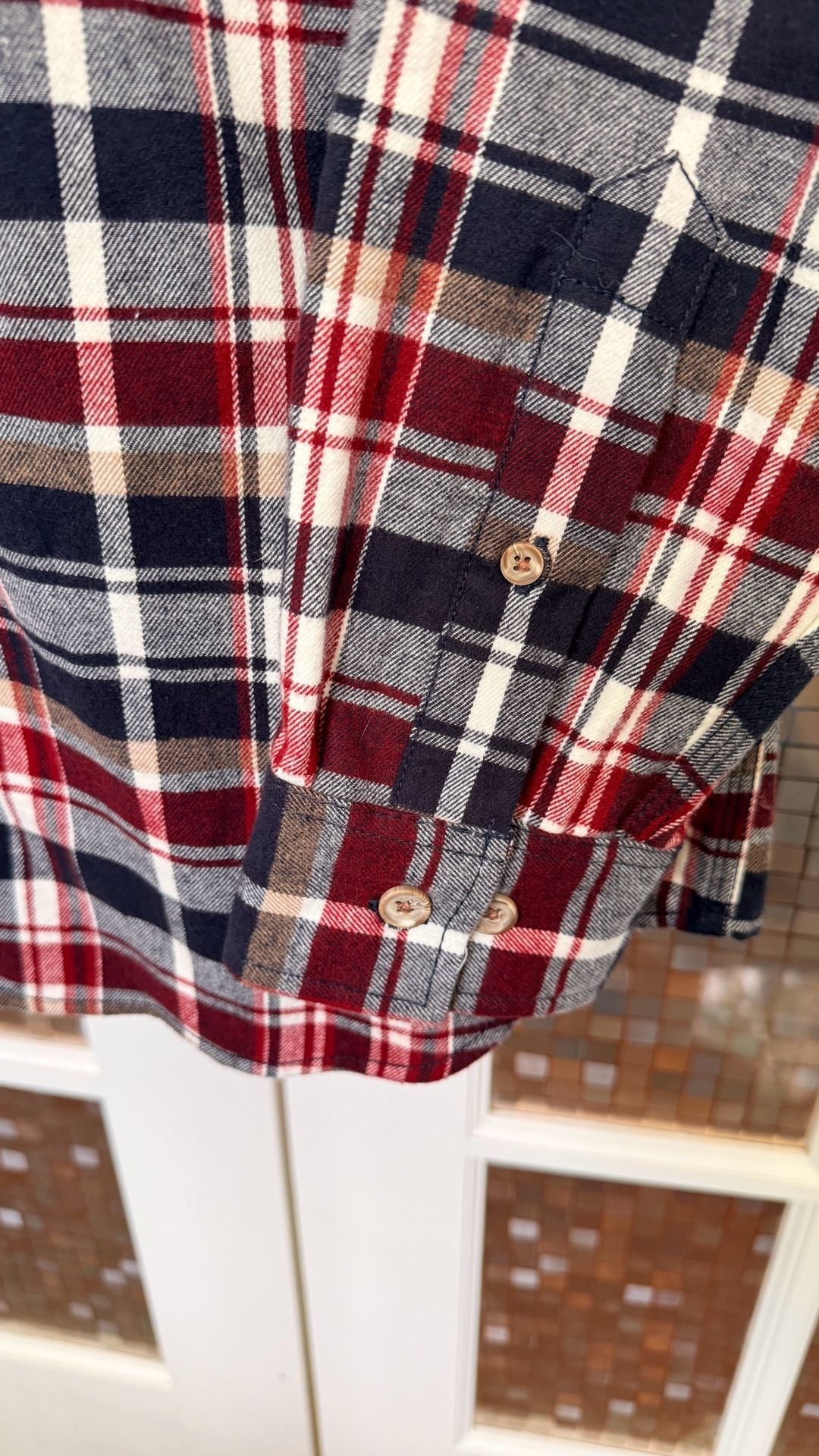 Ridgecut Toughwear Heavyweight Flannel Shirt Size L Navy Red Plaid NWT 3