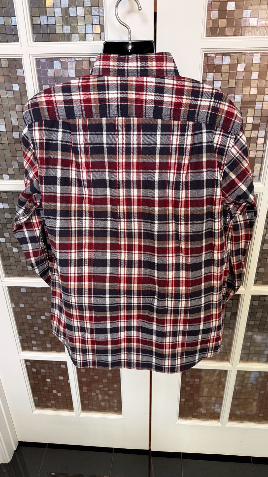 Ridgecut Toughwear Heavyweight Flannel Shirt Size L Navy Red Plaid NWT 4