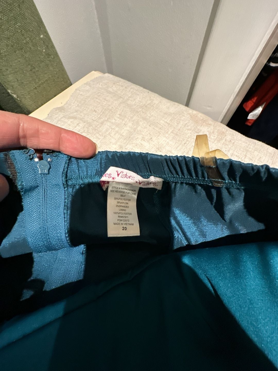Wishes W Wishes Strapless Bubble Dress Size 20 Teal Metallic Cocktail 3