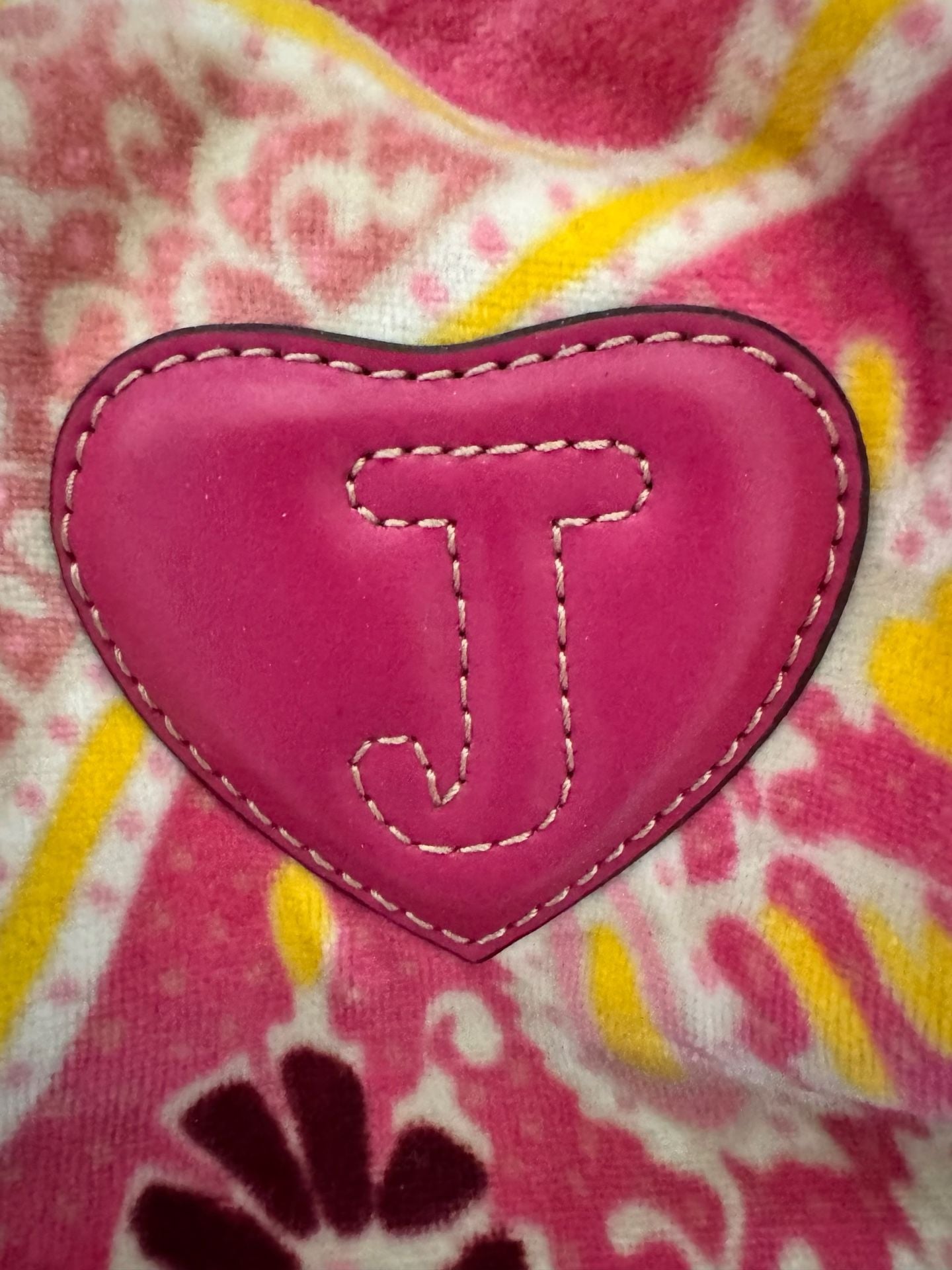 Juicy Couture Floral Terry Cloth Shoulder Bag Pink Y2K 5