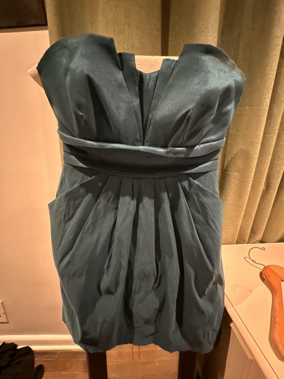 Wishes W Wishes Strapless Bubble Dress Size 20 Teal Metallic Cocktail 4