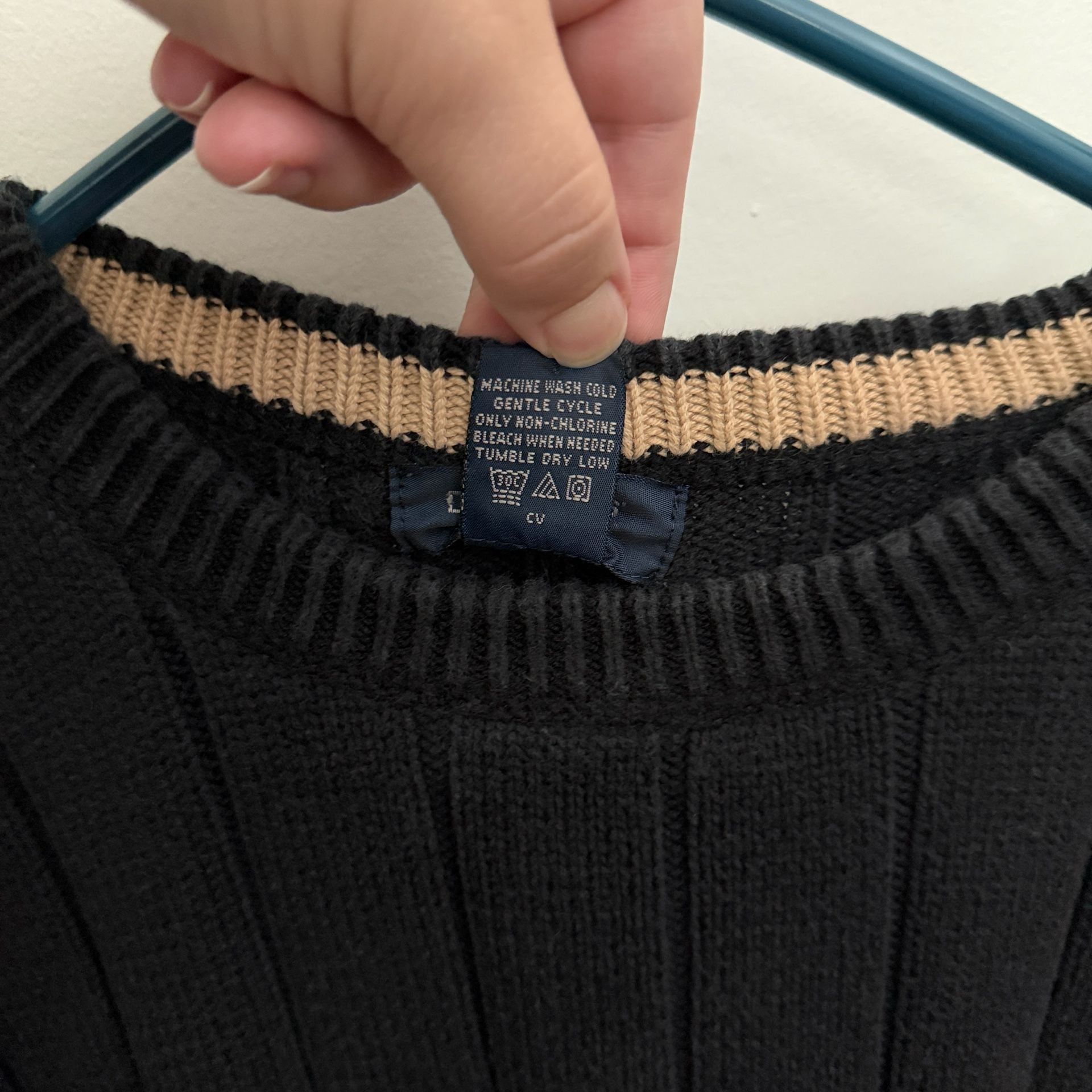 Dockers Ribbed Grandpa Sweater Size XL Black 100% cotton 7