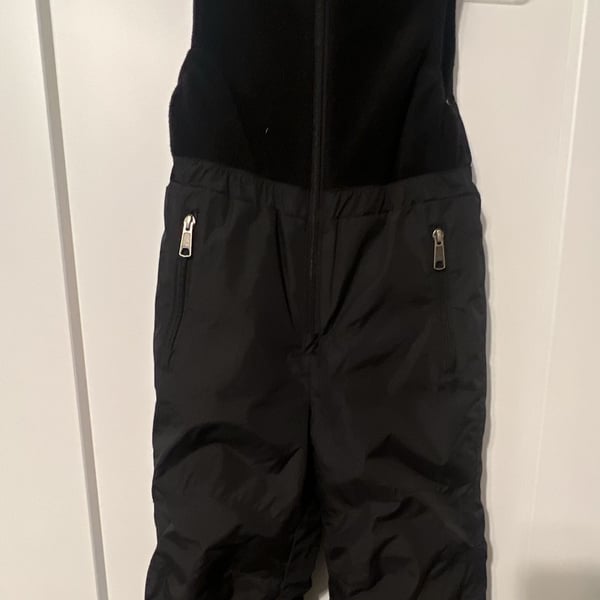 White Sierra Snow Bib Size 4T Black Fleece Top Ski Pants Overalls
